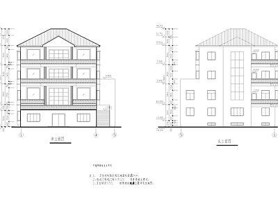 中式江南风格民居自建房住宅别墅建筑 施工图