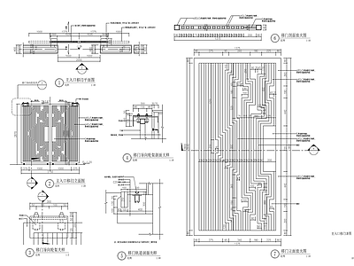 景观庭院入口铁艺小门节点 施工图