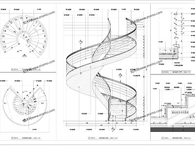 旋转楼梯节点 施工图