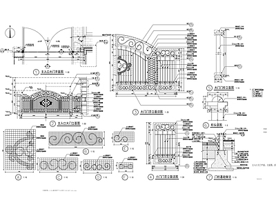 主入口大门详图 施工图 通用节点