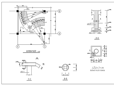 旋转楼梯节点 施工图