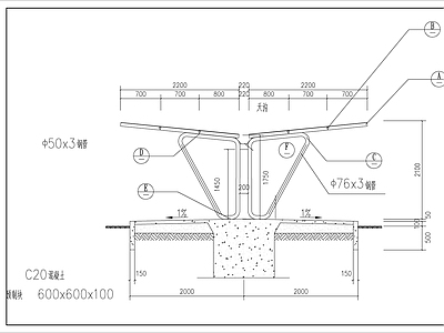 双排自行车棚 施工图 建筑通用节点