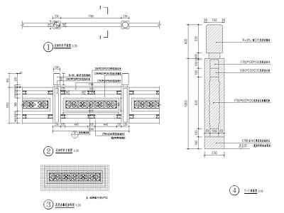 石材栏杆节点 施工图