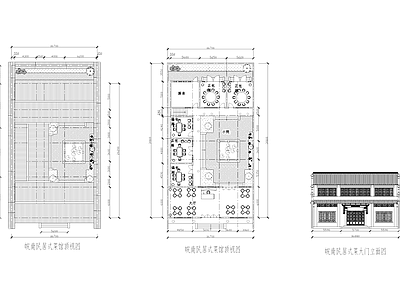 中式皖南民居式菜馆饭店建筑 施工图