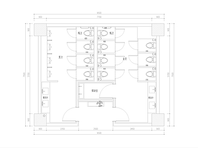 公共卫生间室内 施工图