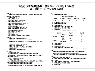 电暖设计和施工一般注意事项总说明 图库