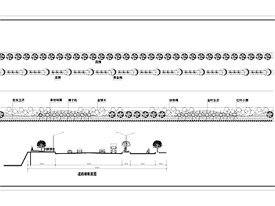 道路景观植物绿化种植平面图 施工图