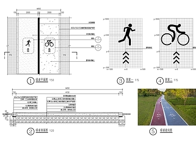 景观慢跑道详图 施工图