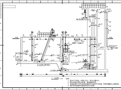 细格栅污水提升泵站设计图