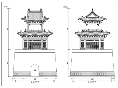 古代建筑 城楼 施工图