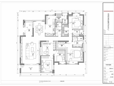 200㎡精品私宅完整施工图  四室两厅 平层