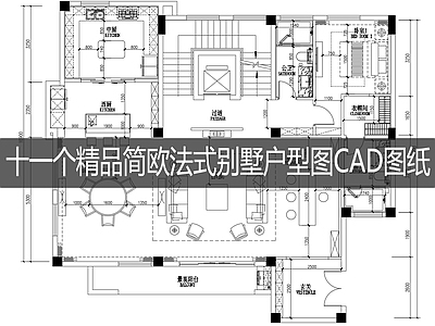 十一个精品简欧法式别墅户型图