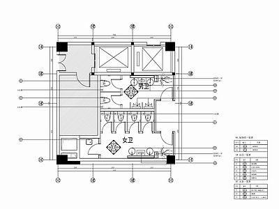 公共卫生间室内 施工图