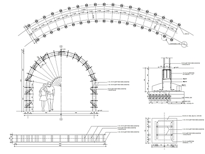 特色拱形花架详图 施工图