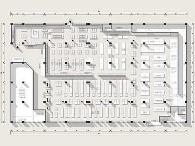 大型菜场超市平面布置图