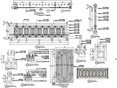 铝通欧式栏杆详图 施工图