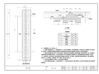 滚水坝大样图 施工图