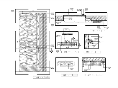 现代风格隐形门详图 施工图