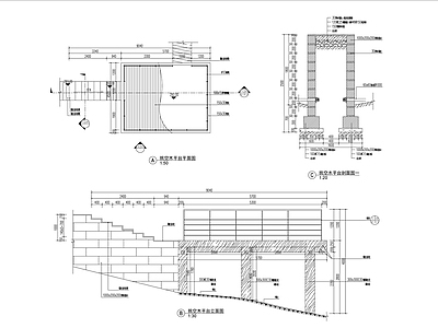 挑空木平台详图 施工图