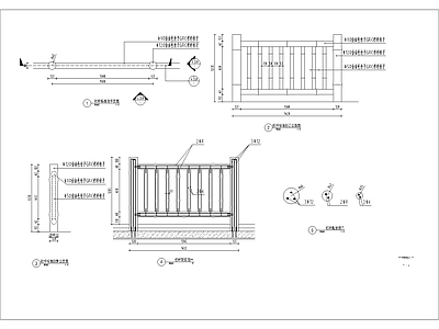 仿竹栏杆详图 施工图