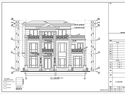 三层简欧风格别墅建施图