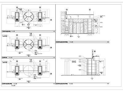 酒店大堂旋转门节点 施工图