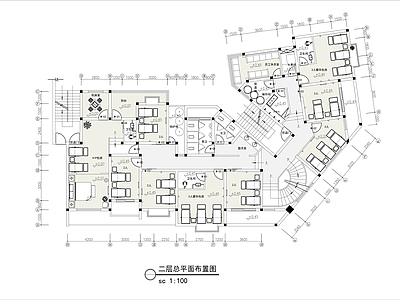 两层美容SPA会所平面布置图