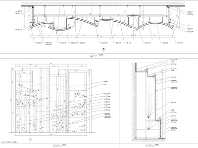 冲孔板造型水景墙节点大样图