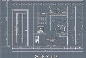 家装次卧CAD立面图纸 平层