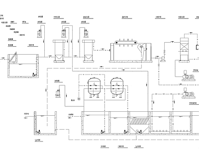 洗衣厂净池化洗衣废水工艺流程图 施工图