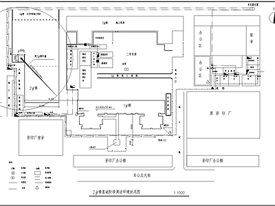 建筑工地施工现场平面图加塔吊平面位置关系图