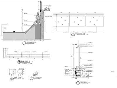 玻璃栏杆详图 施工图