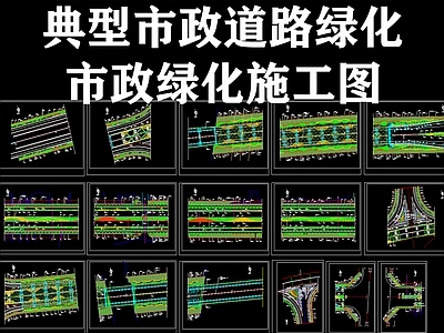 典型详细的道路绿化施工图 施工图