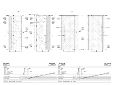 夹丝玻璃地弹簧单开木门节点 施工图 通用节点