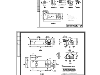 20立方沼气化粪池平面剖面节点 施工图