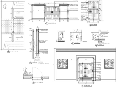 新中式入口门洞景墙节点 施工图