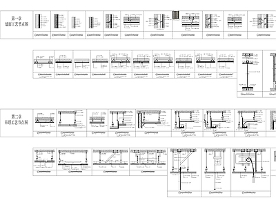 墙面吊顶地面常用节点 施工图