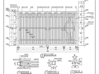 铁艺大门详图 施工图 通用节点