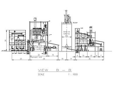水泥生产线工艺流程布置图 施工图