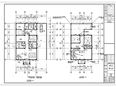 欧式三层自建房建筑 施工图