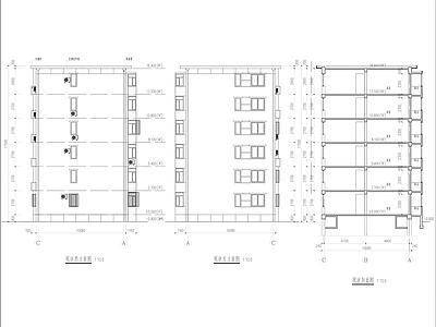 六层住宅楼老旧小区改造建筑 施工图