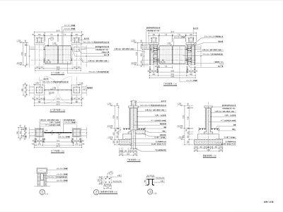 别墅庭院门节点 施工图 通用节点