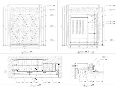 客房衣柜柜子节点 施工图 柜类