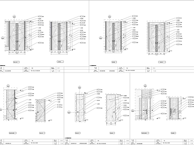 十套木饰面推拉门节点 施工图