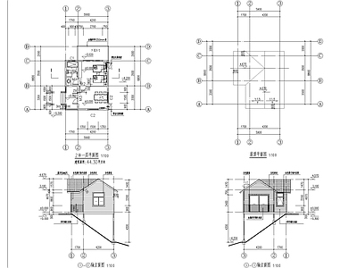 复古木房子民宿建筑 施工图