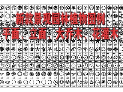 新款景观园林植物图例 图库