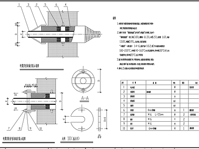 电线电缆穿墙防护图 施工图