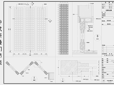 中式折叠门节点 施工图