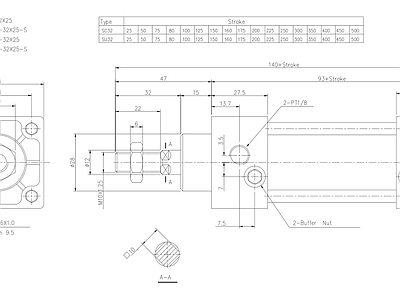 多款SC标准气缸节点 施工图