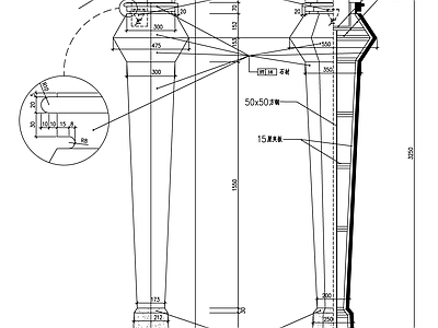 室内装饰柱子节点 施工图